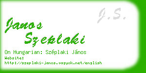 janos szeplaki business card