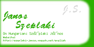 janos szeplaki business card